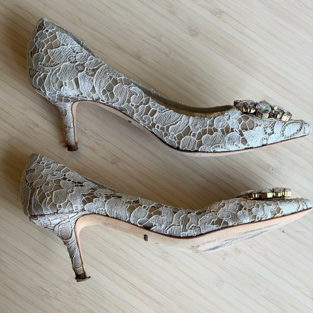 Dolce&Gabbana Lace Embellished Women's Heels - Picture 5 of 9